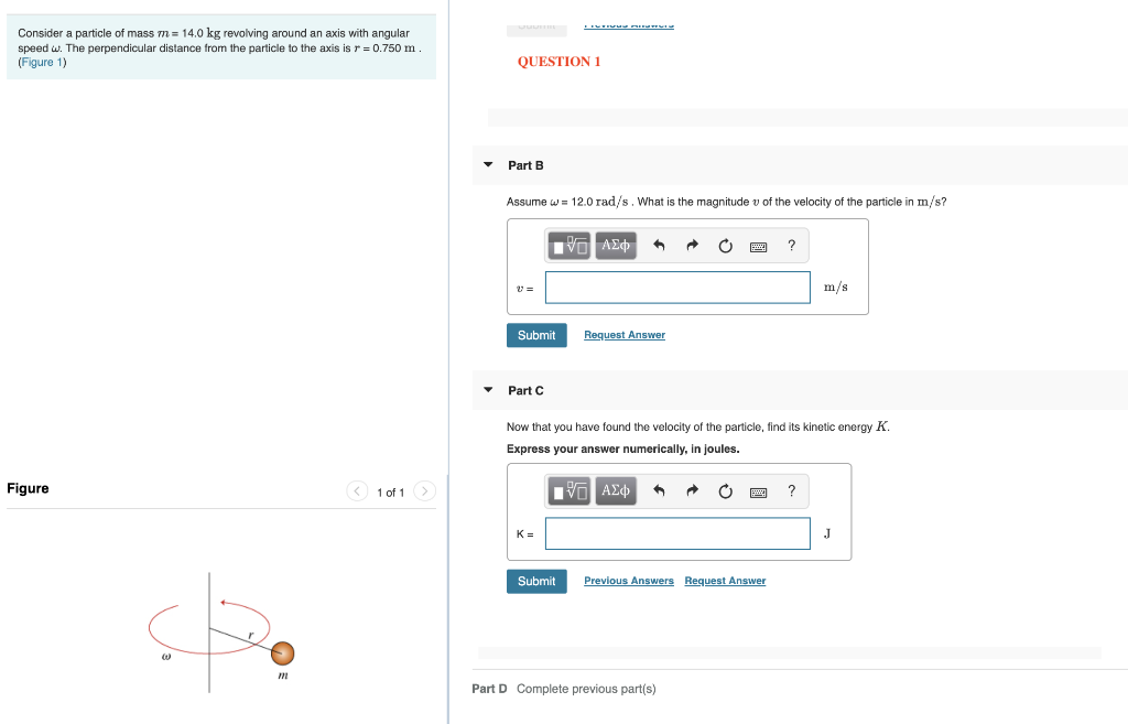 Solved Consider A Particle Of Mass M = 14.0 Kg Revolving | Chegg.com