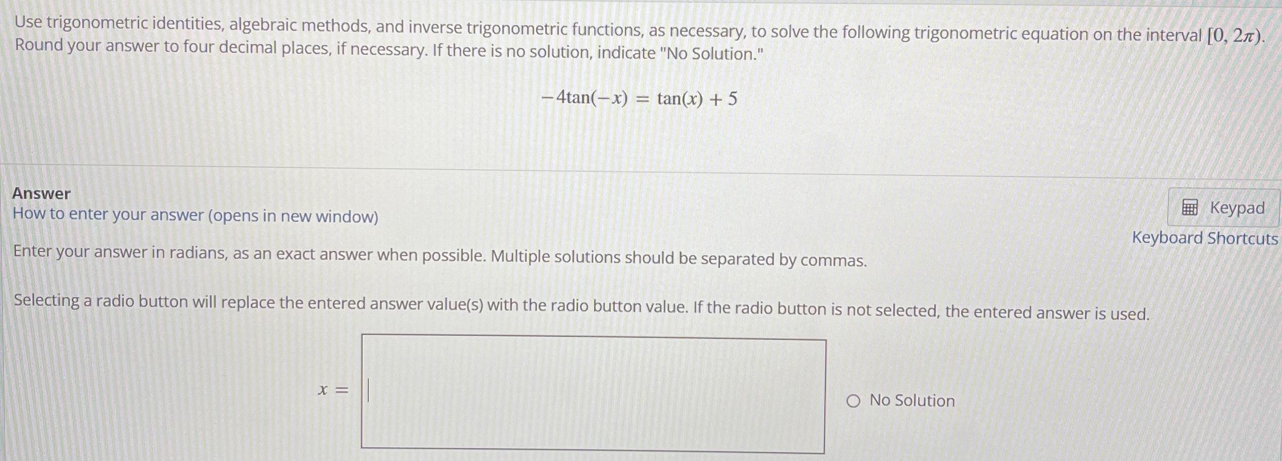 Solved Use trigonometric identities, algebraic methods, and | Chegg.com