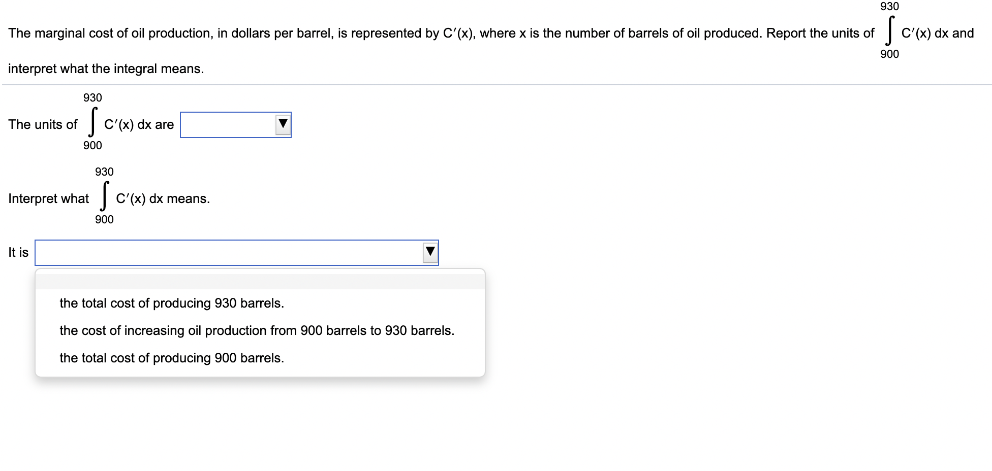 Solved 930 C X Dx And The Marginal Cost Of Oil Production Chegg Com