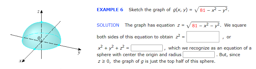 Solved Example 6 Sketch The Graph Of G X Y 81 X2 Y2 Chegg Com