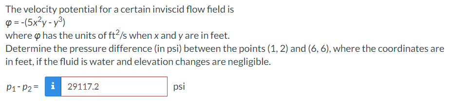 Solved The velocity potential for a certain inviscid flow | Chegg.com