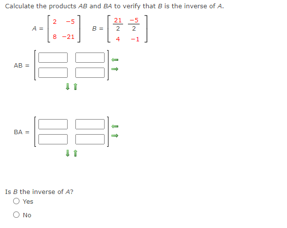 Solved Calculate The Products AB And BA To Verify That B Is | Chegg.com