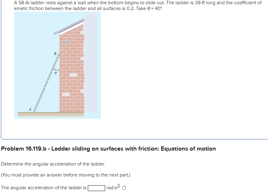 Solved A 58-b Ladder Rests Against A Wall When The Bottom | Chegg.com