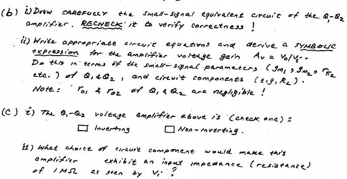 Solved Transcript form above: Consider the two transistor | Chegg.com