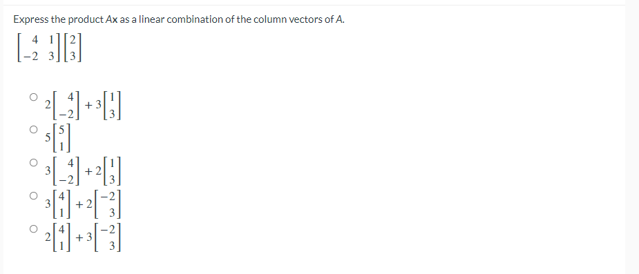 Solved Express the product Ax as a linear combination of the | Chegg.com