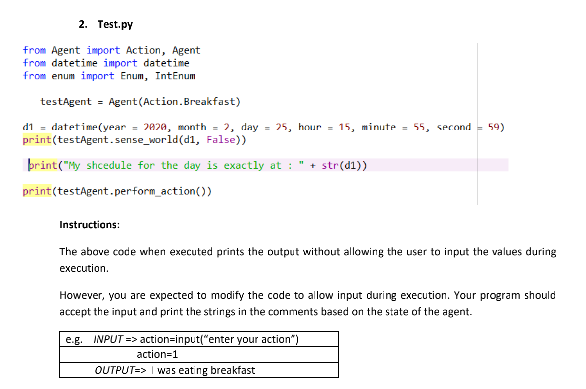Solved For this practical, you are developing an agent that | Chegg.com