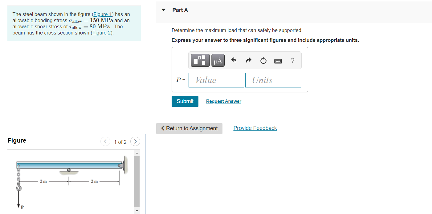 Solved The Steel Beam Shown In The Figure (Figure 1) Has An | Chegg.com