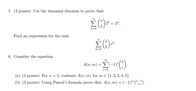 Use The Binomial Theorem To Prove The Formula For The The Number E And