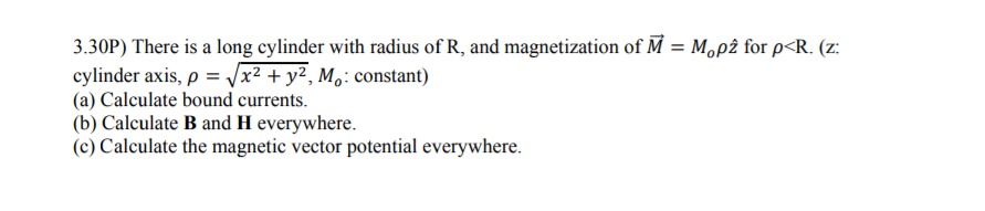 Solved 3 30p There Is A Long Cylinder With Radius Of R Chegg Com