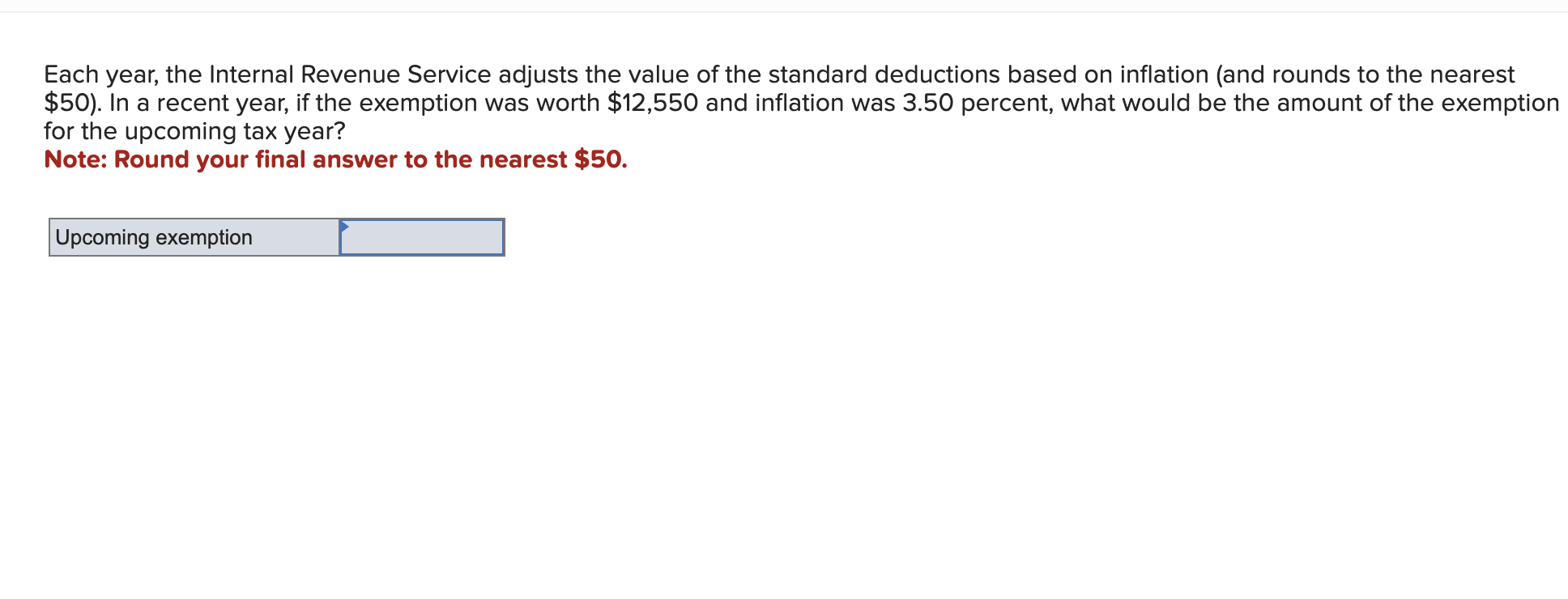 Solved Each year, the Internal Revenue Service adjusts the | Chegg.com