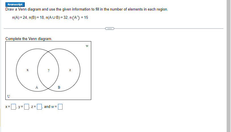 Solved Draw a Venn diagram and use the given information to | Chegg.com