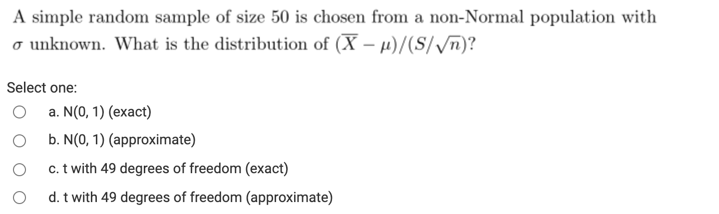 Solved A simple random sample of size 50 is chosen from a | Chegg.com