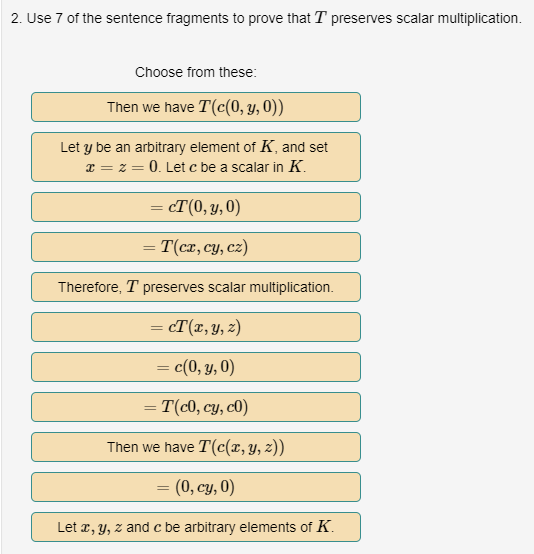 Solved Consider the function T: K3 K3 defined by T(x, y, z