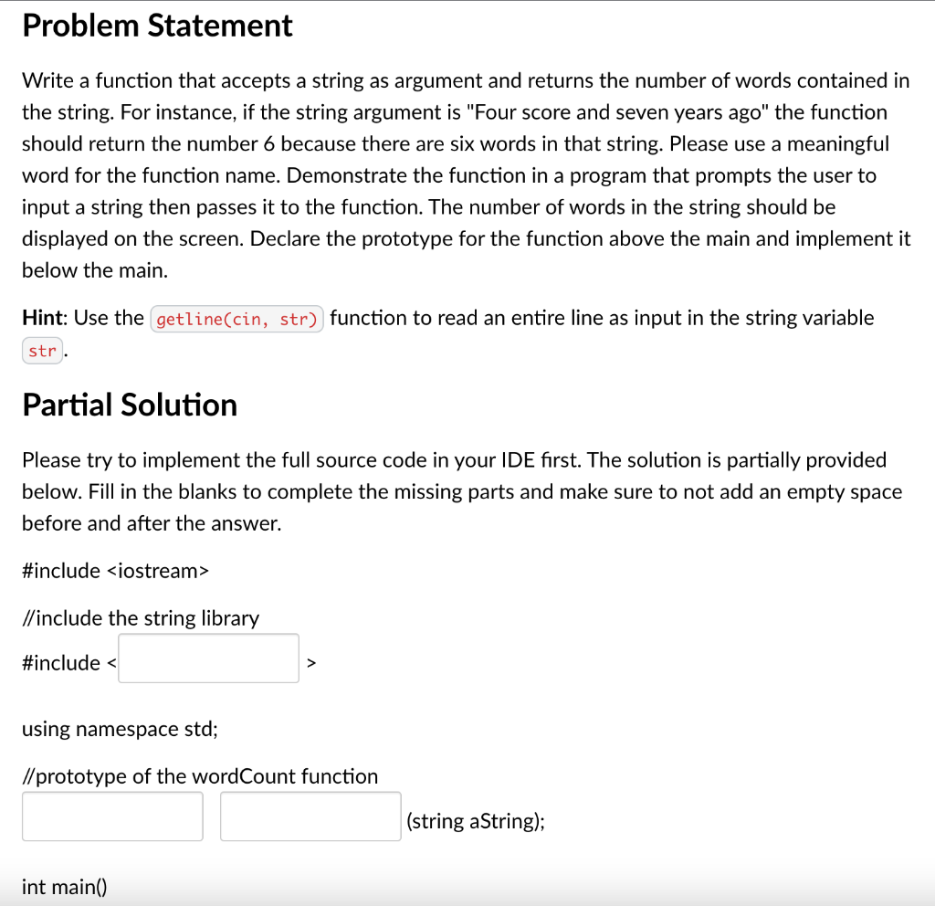 Solved Problem Statement Write a function that accepts a | Chegg.com