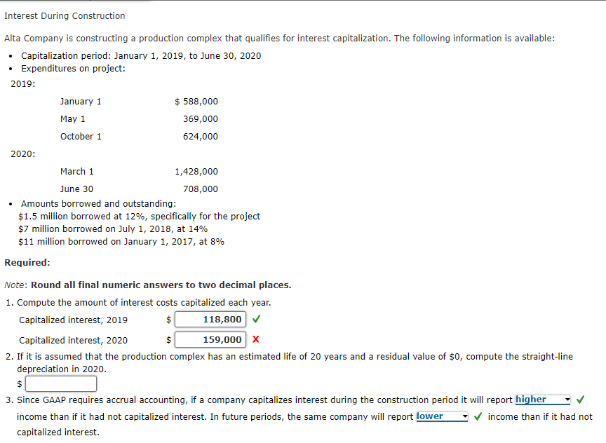 Solved Alta Company is constructing a production complex
