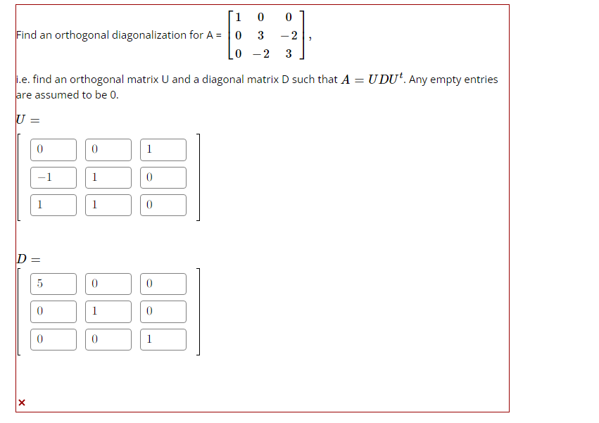 Solved Find an orthogonal diagonalization for