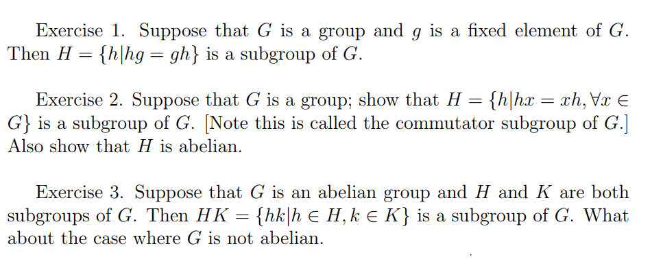 Solved Exercise 1 Suppose That G Is A Group And G Is A F