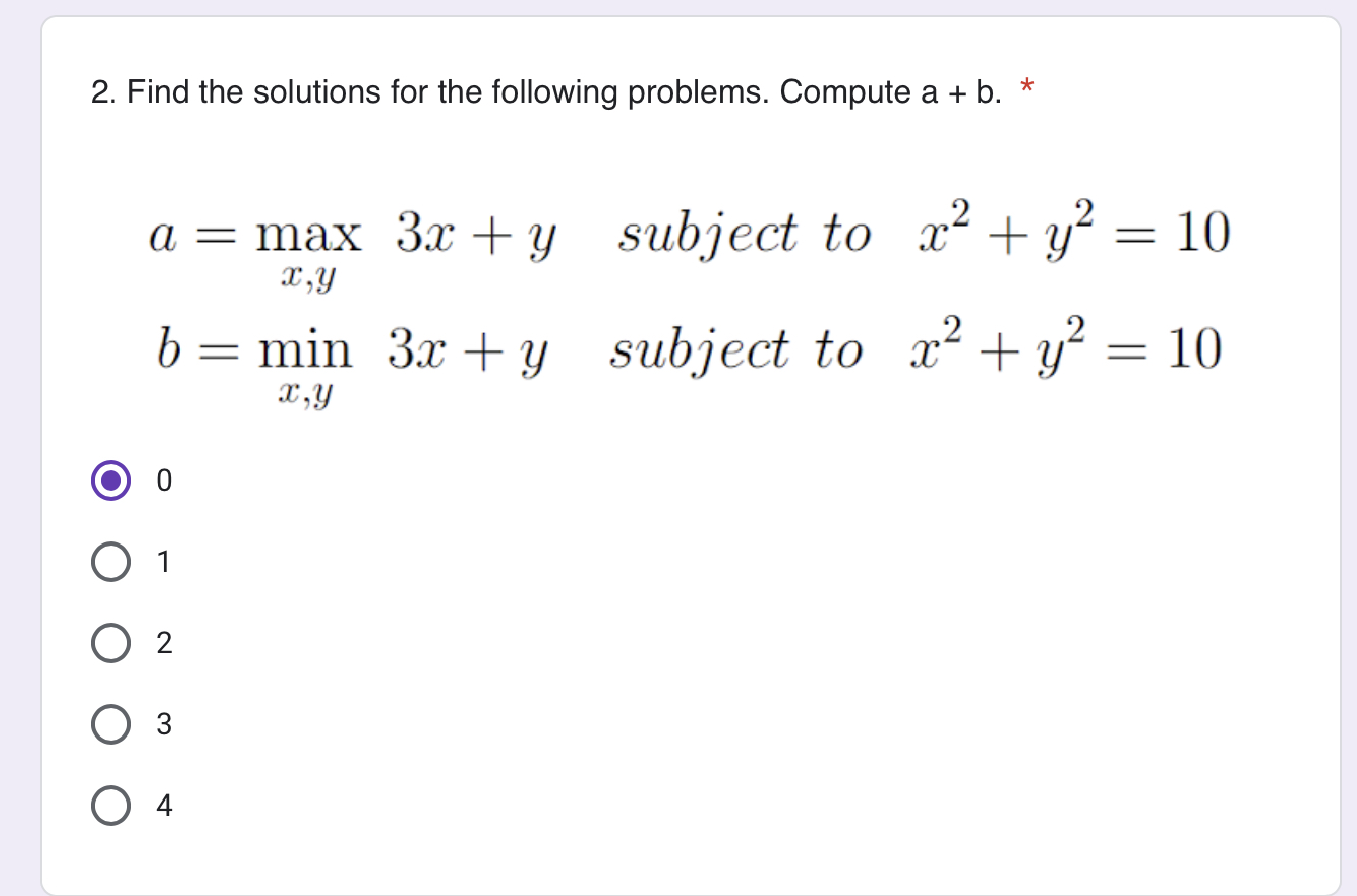 Solved 2. Find The Solutions For The Following Problems. | Chegg.com