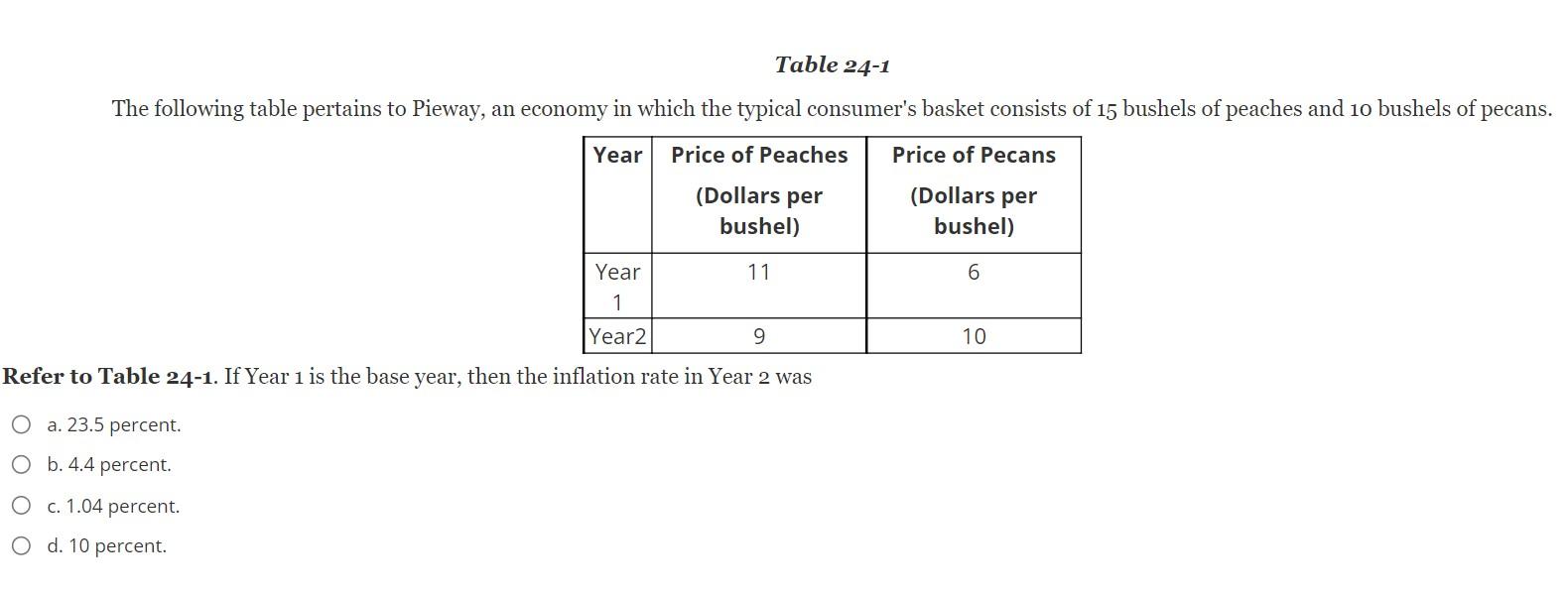 Solved Table 24-1 The following table pertains to Pieway, an | Chegg.com