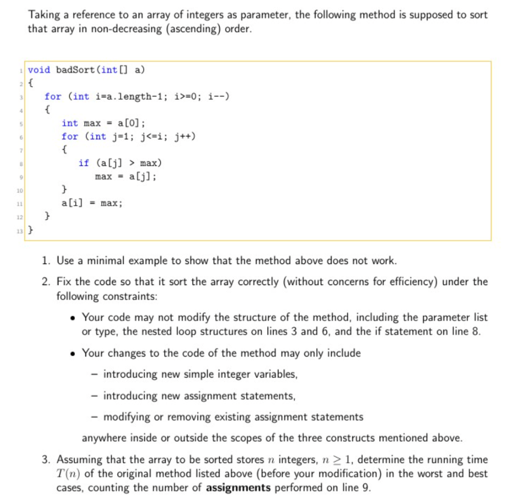 Solved Taking a reference to an array of integers as | Chegg.com