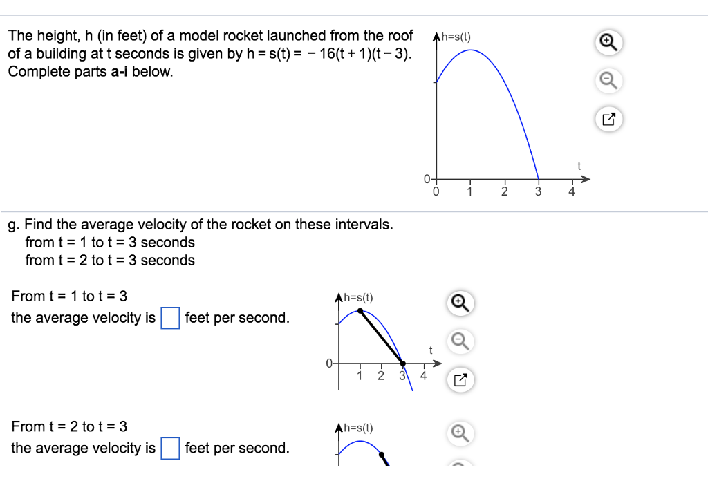 Solved The height, h (in feet) of a model rocket launched