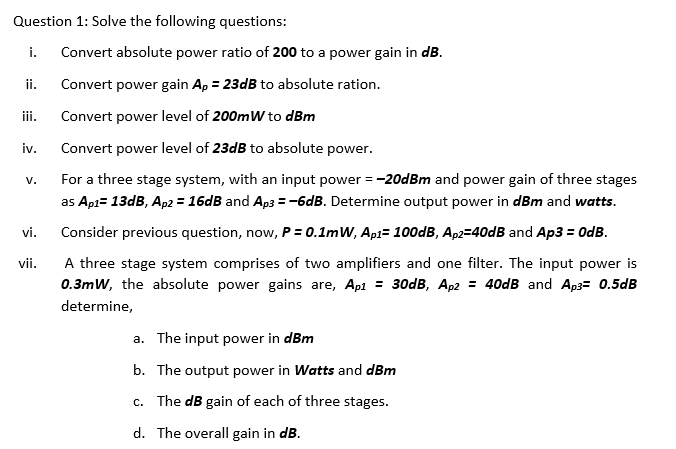 Solved Question 1: Solve The Following Questions: I. Ii. Iv. | Chegg.com