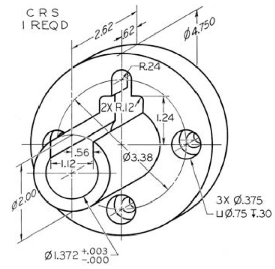 Solved Draw the regular front view and the full sectional | Chegg.com