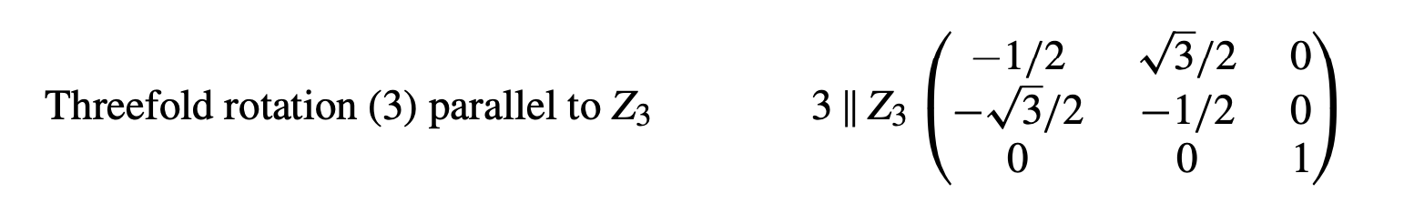Solved What is a threefold rotation parallel to Z3?Why is | Chegg.com