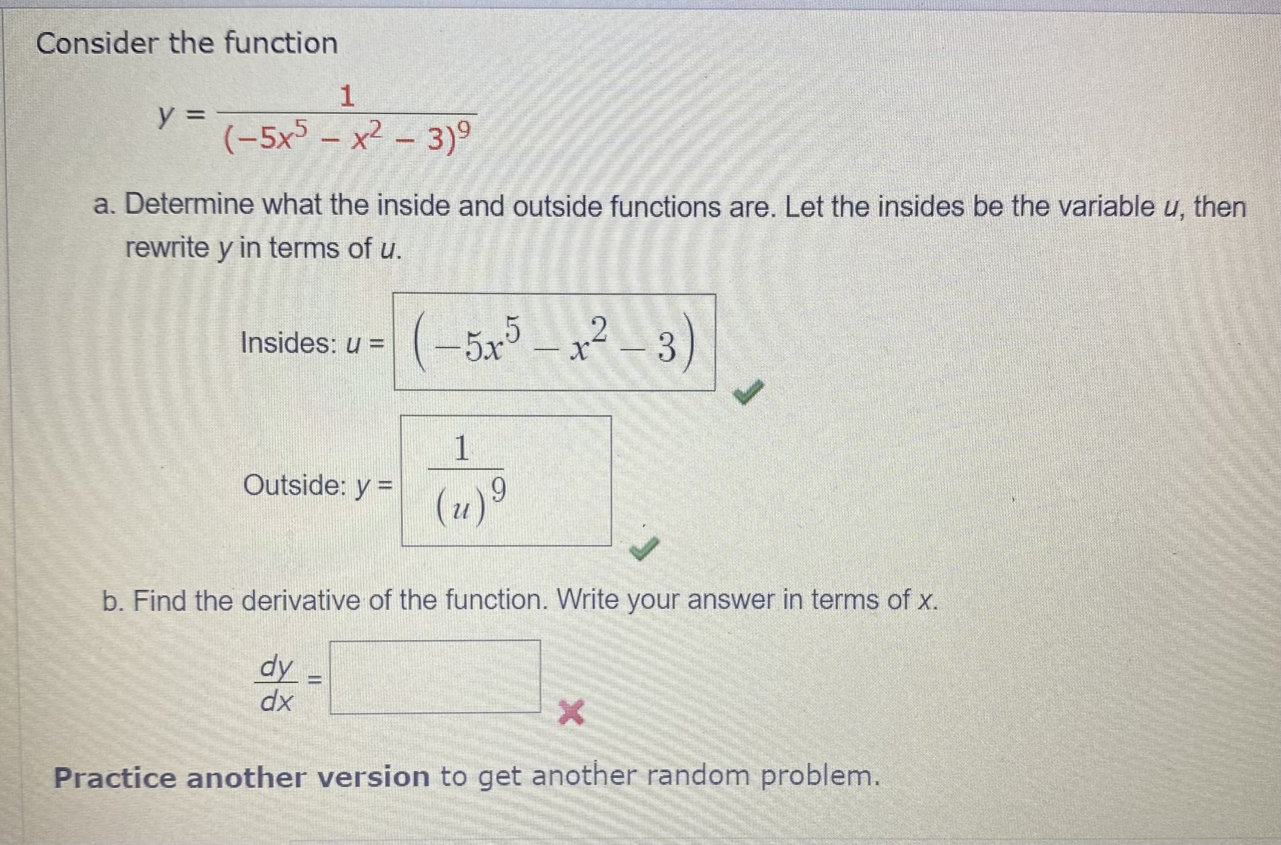 Solved Consider The Function Y −5x5−x2−3 91 A Determine