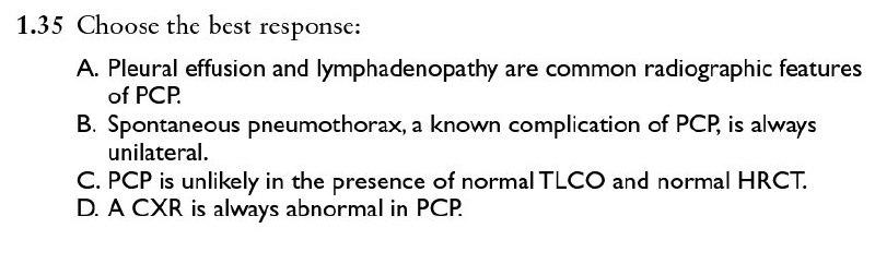 Solved 1.35 Choose the best response: A. Pleural effusion | Chegg.com