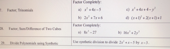 x 4 5x 2 6 factor completely