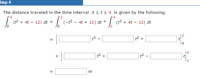 Solved tep 4 The distance traveled in the time interval 0 | Chegg.com
