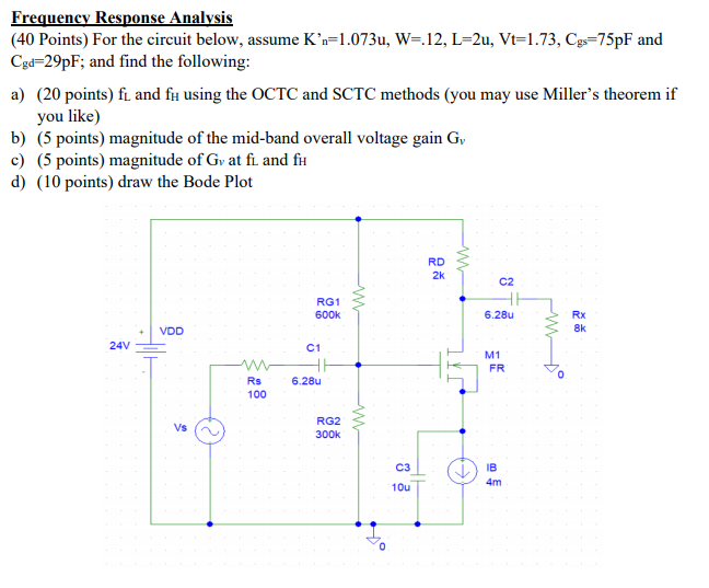 Frequency Response Analysis (40 Points) For the | Chegg.com
