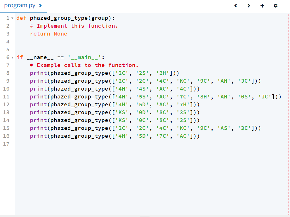 Solved The code should get the example below as well as pass | Chegg.com