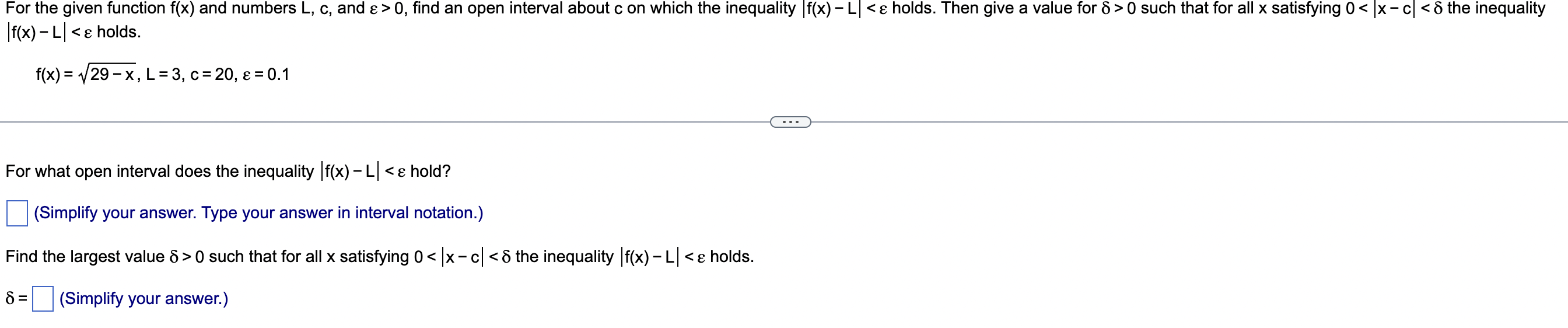 Solved ∣f(x)−L∣