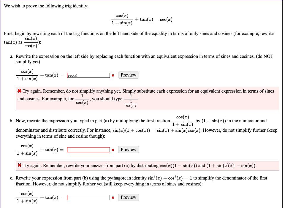 We Wish To Prove The Following Trig Identity Cos 2 Chegg Com