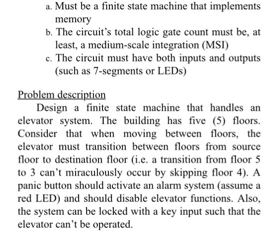 Solved A. Must Be A Finite State Machine That Implements | Chegg.com