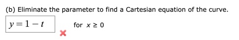 Solved Consider the parametric equations below. x = Vt, y = | Chegg.com