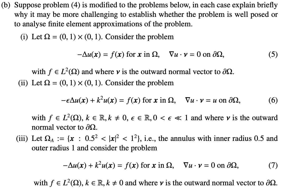 Solved (b) Suppose Problem (4) Is Modified To The Problems | Chegg.com