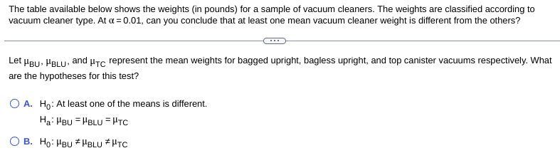 Solved The table available below shows the weights (in | Chegg.com