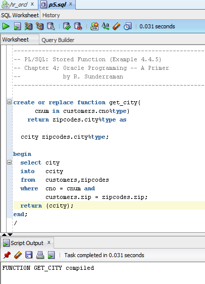 P5.sql contains stored function that takes a customer | Chegg.com