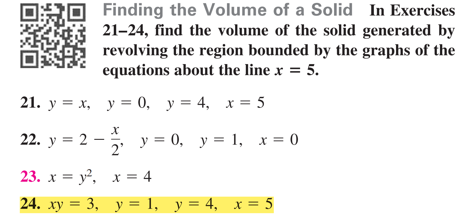 Solved Finding the Volume of a Solid In Exercises 21–24, | Chegg.com