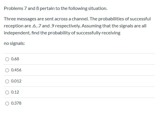 Solved Problems 7 and 8 pertain to the following situation. | Chegg.com