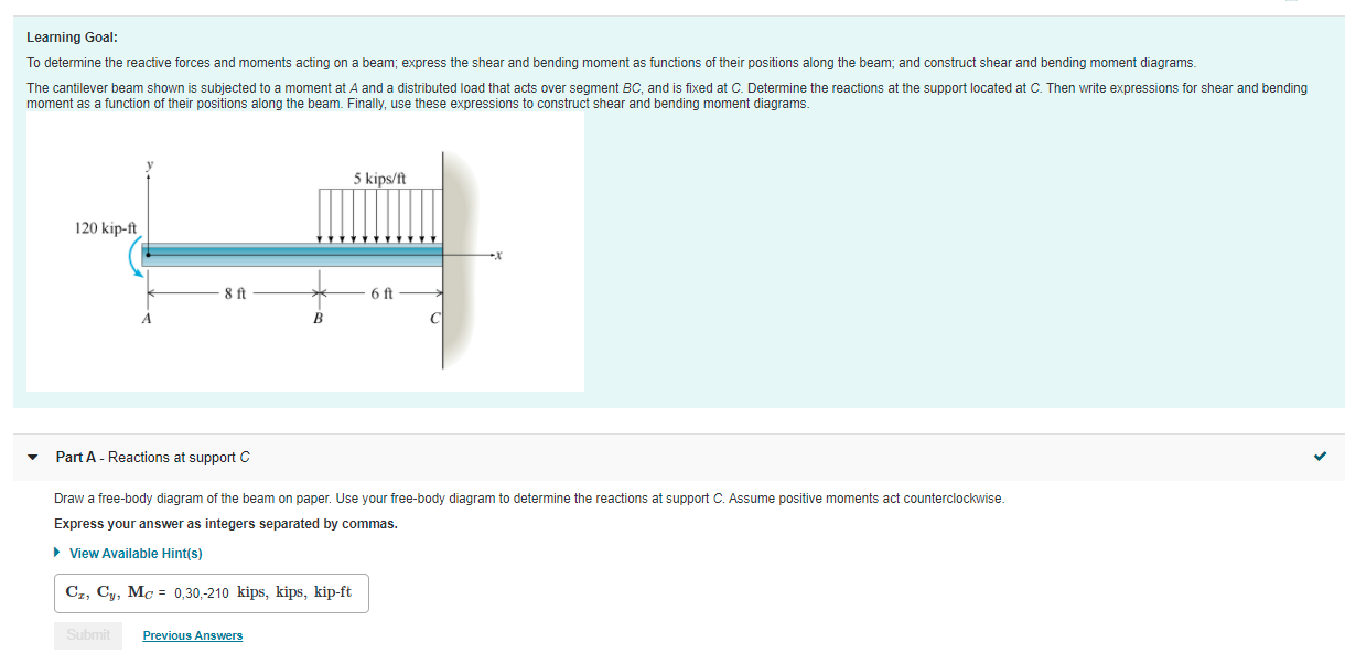 Solved Learning Goal: To determine the reactive forces and | Chegg.com