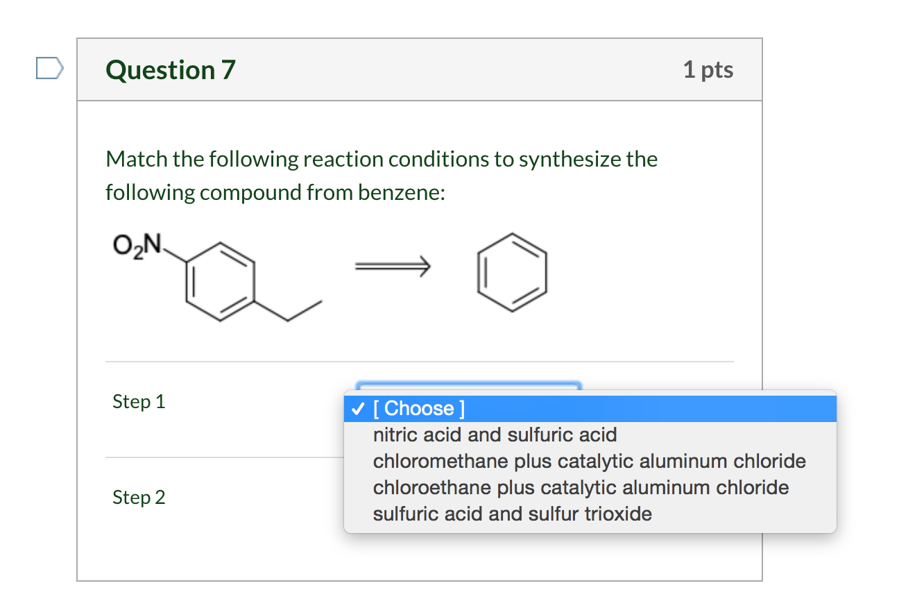 Solved o Question 7 1 pts Match the following reaction | Chegg.com