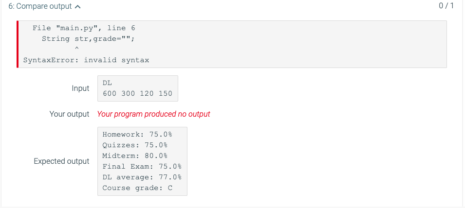 Solved 21.6 LAB*: Program: Grade calculator Program | Chegg.com