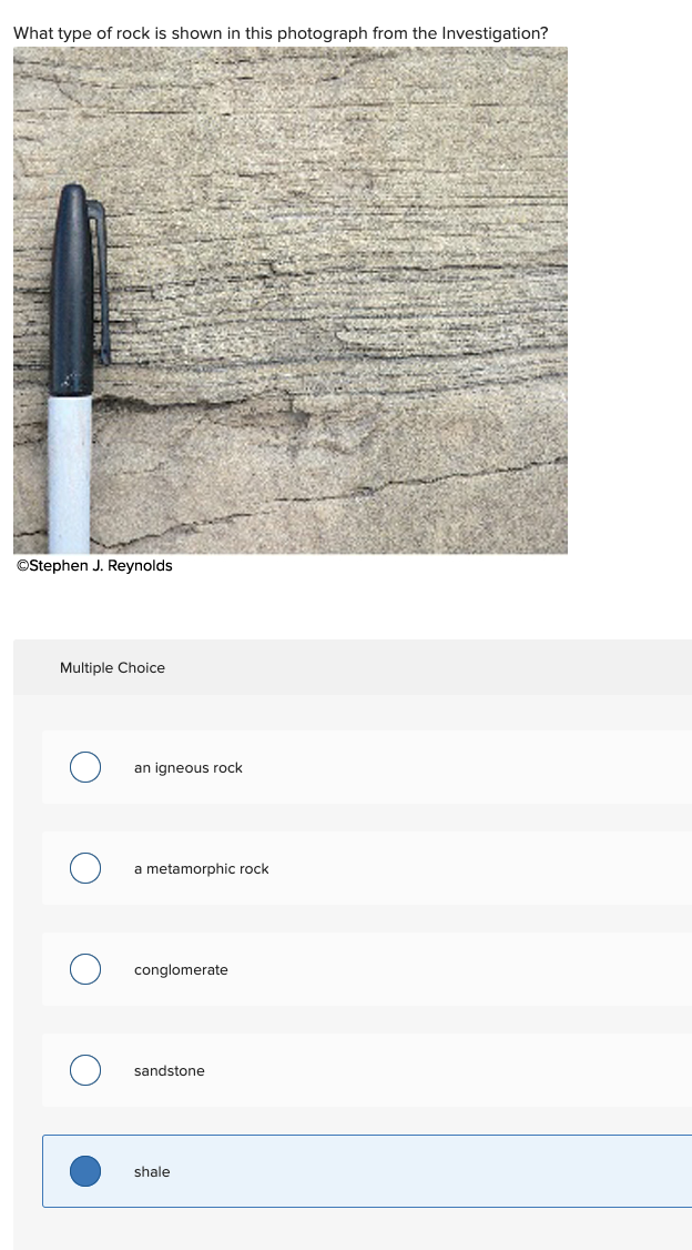 Solved What type of rock is shown in this photograph from