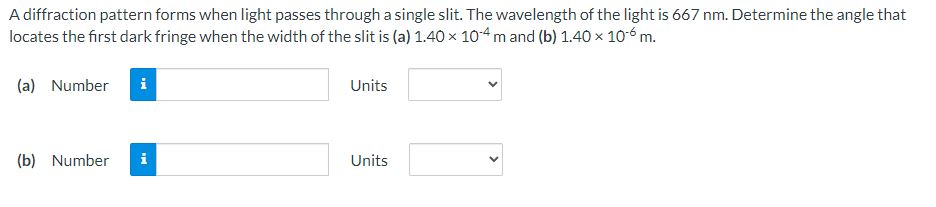 Solved A diffraction pattern forms when light passes through | Chegg.com