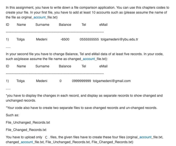 Solved In this assignment, you have to write down a file | Chegg.com