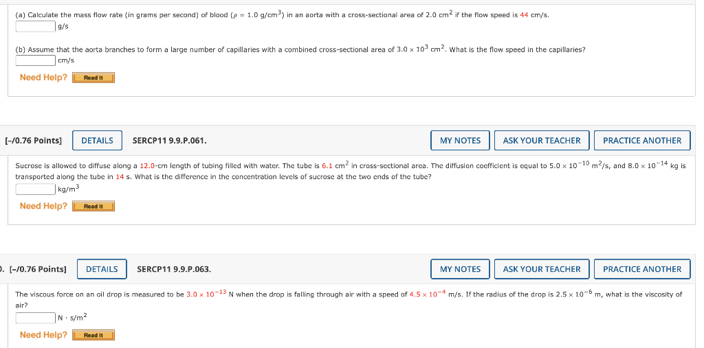 Solved (a) Calculate the mass flow rate (in grams per